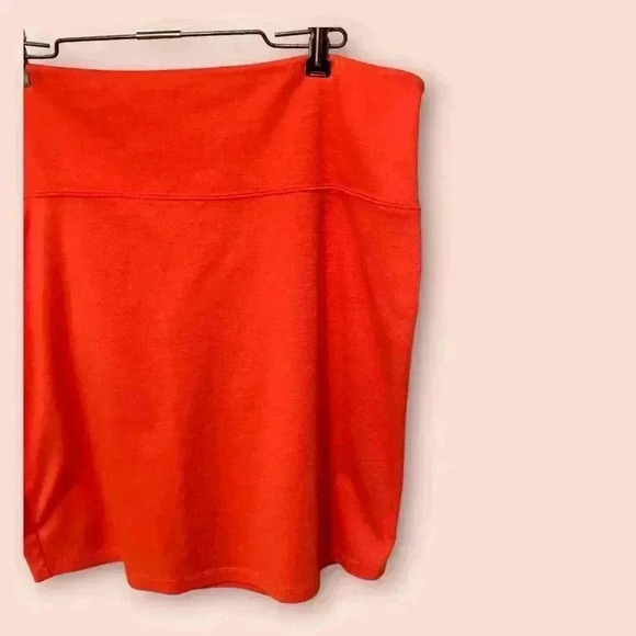 Xhilaration Stretch Zipper Back High Waist Bold Coral Bodycon Mini Skirt - Picture 2 of 7